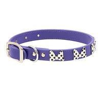 Buckle-Down Collar para perro, Disney, lazo de Minnie Mouse con dijes de puntos, grande de 14 a 19 pulgadas de largo, 1.0 pulgadas de ancho