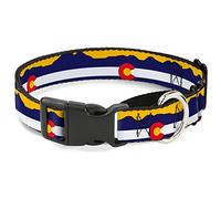 Buckle-Down Colorado Bandera/Silueta de montaña Amarillo Martingale Collar de Perro, 3,8 cm de Ancho, Cuello: 45 - 81 cm
