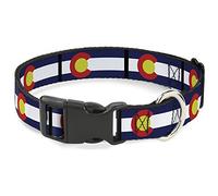 Buckle-Down Colorado Banderas de plástico Clip Collar, 1/2" de Ancho Fit 6-9" Cuello - Pequeño