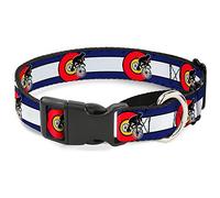Buckle-Down Colorado Biker Distressed Martingale Collar de Perro, 1" de Ancho, para Cuello, Talla pequeña