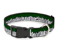 Buckle-Down Colorado - Cuello de Pinza de plástico para montañas, Verde/Blanco/Negro, 3,8 cm de Ancho, 45,72 cm de Cuello