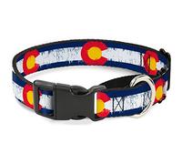 Buckle-Down Colorado Flags2 Repeat Weathered Martingale Collar de Perro, 3,8 cm de Ancho, para Cuello pequeño, de 33 a 46 cm