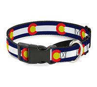 Buckle-Down Colorado Flags2 Repetición Martingale Collar de Perro, 1" de Ancho, para Cuello de 11-17"