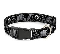 Buckle-Down Colorado Skier/Snowboarder Negro/Blanco/Grays Plástico Clip Collar, 1" Wide-Fits 9-15" Cuello-Pequeño
