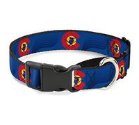 Buckle-Down Colorado Skier3 Martingale Collar para Perro, Azul/Rojo/Amarillo, 3,8 cm de Ancho, Cuello de 45 a 81 cm