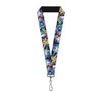 Buckle-Down Cordón-1.0-Buzz Lightyear Action Poses apiladas Llavero, Multicolor, Talla única Unisex Adulto