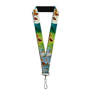 Buckle-Down Cordón-1 Pulgada-Rey León Simba, Pumba y Timon Growing Up Llavero, Multicolor, Talla única Unisex Adulto