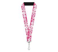 Buckle-Down Cordón-2.5 cm-Hibiscus Neon Pink/White, Rosa/blanco, 1" InchWide - 22 Inch Long