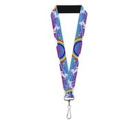 Buckle-Down Cordón-2.5 cm Unicornios Estrellas Azul/Arco Iris/Blanco, Azul/arcoíris/blanco, 1" InchWide - 22 Inch Long