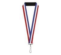 Buckle-Down Cordón, Azul/blanco/rojo, 1" InchWide - 22 Inch Long