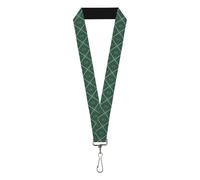 Buckle-Down Cordón de Harry Potter con escudo de Slytherin verde y gris, 55,8 cm de largo x 2,5 cm de ancho
