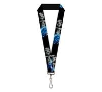 Buckle-Down Cordón de Harry Potter y espíritus animales negro/blanco/azul, 55,8 cm de largo x 2,5 cm de ancho