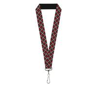 Buckle-Down Cordón, Negro/Gris/Rojo, 1" InchWide - 22 Inch Long