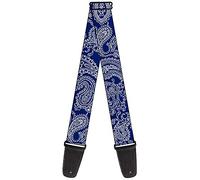 Buckle-Down Correa de guitarra Paisley azul blanco 5 cm de ancho