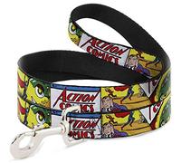 Buckle-Down Correa de Perro clásica de acción de cómics número 1 Cubierta Superman elevación Coche Disponible en Diferentes Longitudes y Anchos para Perros pequeños medianos y Grandes y Gatos