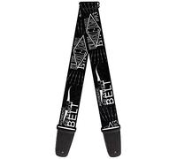 BUCKLE-DOWN correa para guitarra, BD AUTHENTIC SEATBELT BELT NY LA Black/White