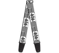 BUCKLE-DOWN correa para guitarra, BD Logo/American Stripe Flag White/Black