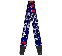 BUCKLE-DOWN correa para guitarra, Beer Pong BAD CHOICES CREATE GOOD STORIES Blue/White/Red