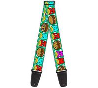 BUCKLE-DOWN correa para guitarra, Burger & Fries Cartoon Straight Green Tablecloth