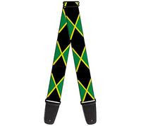 Buckle-Down Correa para guitarra con banderas de Jamaica de 2 pulgadas de ancho (GS-W31002)