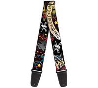 Buckle-Down Correa para guitarra, Dead Men Tell No Tales Negro, 5 cm de ancho