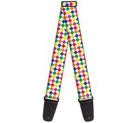 BUCKLE-DOWN correa para guitarra, Diamonds White/Multi Neon