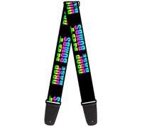 BUCKLE-DOWN correa para guitarra, DROP BASS NOT BOMBS Black/Rainbow