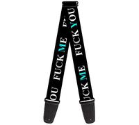 BUCKLE-DOWN correa para guitarra, FUCK YOU/FUCK ME Black/White/Blue