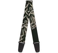 Buckle-Down Correa para guitarra GS-W32845 "BD AUTHENTIC SEATBELT SINCE 1993 Flames Olive/Tan"