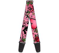 BUCKLE-DOWN correa para guitarra, Mom & Dad CLOSE UP Pink w/Sparrows