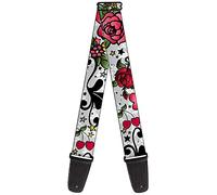 BUCKLE-DOWN correa para guitarra, Mom & Dad CLOSE UP White