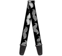 BUCKLE-DOWN correa para guitarra, Mustaches Black/Sketch