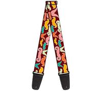 BUCKLE-DOWN correa para guitarra, Mustaches Brown/Multi Pastel