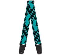 BUCKLE-DOWN correa para guitarra, Mustaches Mini/Single Repeat Black/Turquoise