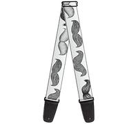 BUCKLE-DOWN correa para guitarra, Mustaches White/Sketch