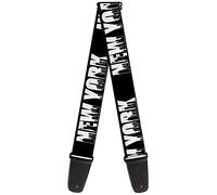 BUCKLE-DOWN correa para guitarra, NEW YORK Bold/Skyline Silhouette Black/White/Black