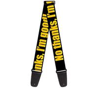 BUCKLE-DOWN correa para guitarra, NO THANKS, I'M GOOD! Black/Gold