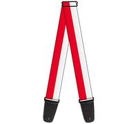 BUCKLE-DOWN correa para guitarra, North Carolina Flag Stripe Red/White
