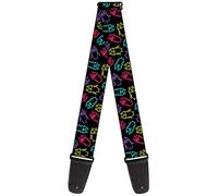 BUCKLE-DOWN correa para guitarra, Owl Sketch Black/Multi Color