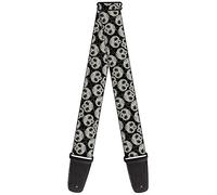 BUCKLE-DOWN correa para guitarra, Panda Bear Sugar Skull Scattered Black/White