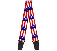 BUCKLE-DOWN correa para guitarra, Puerto Rico Flag Repeat/Black