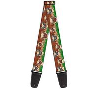 Buckle-Down - Correa para guitarra, Pug Puppies/Paw Prints Browns/Greens