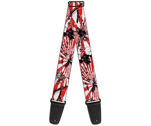BUCKLE-DOWN correa para guitarra, Rising Sun White/Red