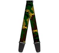 BUCKLE-DOWN correa para guitarra, Support Our Troops Camo Olive/Yellow Ribbon