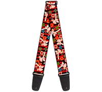 Buckle-Down - Correa para guitarra, Top Hat Pin Up Girl/Poker Chips Vertical Stripes Red/Black