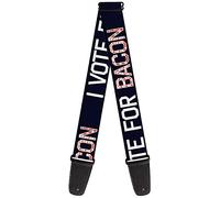 BUCKLE-DOWN correa para guitarra, VOTE FOR BACON Black/White/Bacon