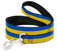 Buckle-Down Correa para Mascotas, Correa para Perro, Bandera de Ucrania Continua, 4 pies de Largo 1.5 Pulgadas de Ancho
