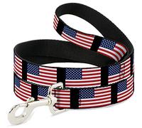 Buckle-Down Correa para Mascotas, Correa para Perro, Banderas de Estados Unidos, 6 pies de Largo, 0.5 Pulgadas de Ancho