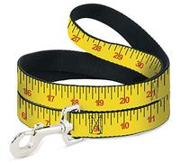 Buckle-Down Correa para Mascotas, Correa para Perro, Cinta métrica, Amarillo, Negro, Rojo, 6 pies de Largo, 0.5 Pulgadas de Ancho