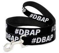 Buckle-Down Correa para mascotas, correa para perro, #DBAP Hash Tag texto negro y blanco, 6 pies de largo 0.5 pulgadas de ancho